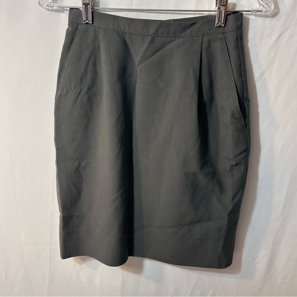 Cintas Women's Gray-Green-IshMidi Skirt Wool Size 2 - Picture 1 of 13